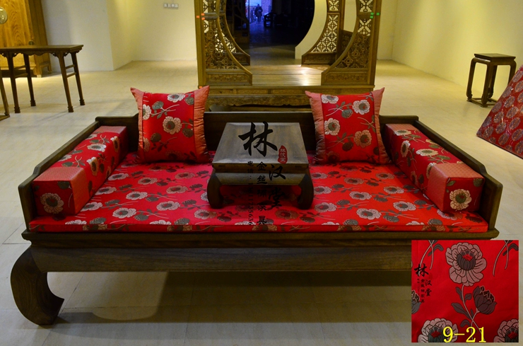 Năm mảnh giường Rohan Rohan nệm pad mat Trung Quốc gỗ hồng mộc nội thất xốp gói pad bằng gói Lotus - Nệm nệm cao su nemgiakho