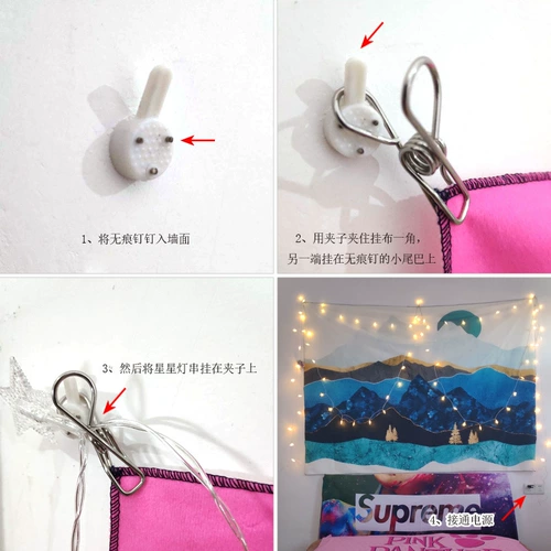 Розовая девочка Сердце Инс висящая ткань сетка красная и фоновая стена украшение сундука лаурет красный макияж скатерть макияж