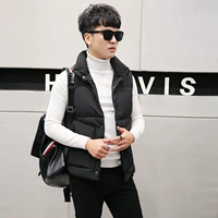 Mùa đông phiên bản Hàn Quốc của áo dài tự canh nam cổ áo cotton nam cá tính các kiểu áo ghi lê nam