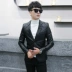 2017 người đàn ông mới của áo khoác da áo khoác nam của Hàn Quốc phiên bản của tự trồng da phù hợp với bình thường quần áo da thủy triều của nam giới phù hợp với thanh thiếu niên
