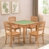 Bàn ăn gỗ Mahjong chắc chắn bàn ăn đôi sử dụng bàn gấp tay còng tay hộ gia đình đơn giản hướng dẫn sử dụng bàn cờ vuông và ghế kết hợp - Bàn Bàn