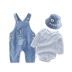 Quần áo trẻ em mùa xuân và mùa thu mẫu 0-1-3 tuổi bé trai cotton dài tay denim quần yếm phù hợp với thời trang quần áo trẻ em thủy triều - Phù hợp với trẻ em Phù hợp với trẻ em
