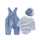Quần áo trẻ em mùa xuân và mùa thu mẫu 0-1-3 tuổi bé trai cotton dài tay denim quần yếm phù hợp với thời trang quần áo trẻ em thủy triều - Phù hợp với trẻ em