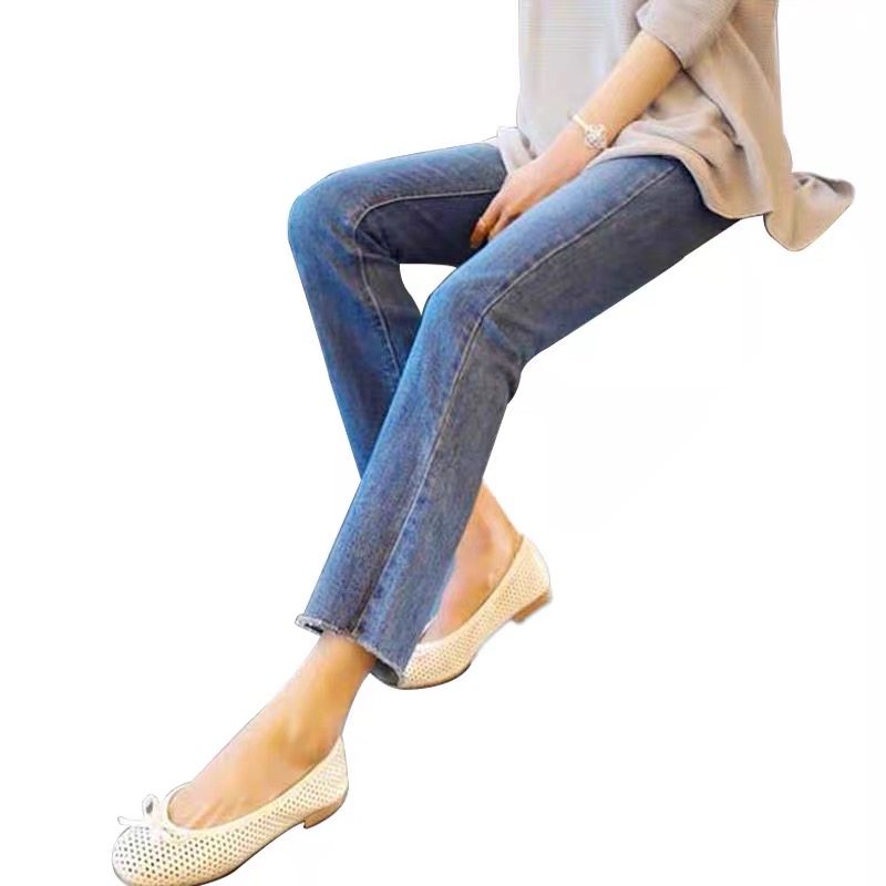 Straight-leg cigarette tube jeans for women's summer 2022, a thin new style, a bestseller for women in 2021, 8-inch and 9-inch pants Item Picture