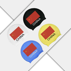 шапочка для плавания 国旗帽硅胶防滑防水潜水男女通用舒适专业黑色帽不勒头游泳帽套装