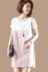 Sumu hit màu khâu vòng cổ váy nữ Xia Hanfan thời trang ngắn tay cổ tròn lỏng Một chiếc váy DH3019 váy đầm