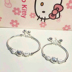 Hello kitty s925 sterling bạc chuyển vòng tay nữ vòng tay nữ sinh viên Hello Kitty bé quà tặng sinh nhật vòng tay bạc Vòng đeo tay Cuff