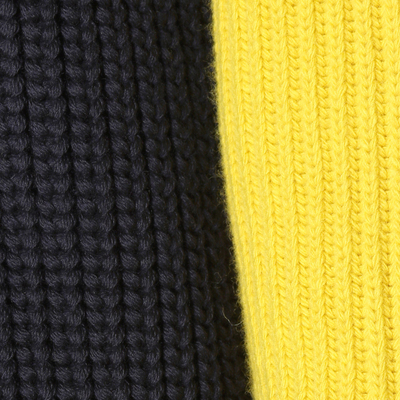 SAMAY Royal 甫 SAM đặc biệt tay áo thiết kế khâu màu vàng áo len màu đen 18 cặp vợ chồng mùa thu đứng đầu cho nam giới và phụ nữ đan