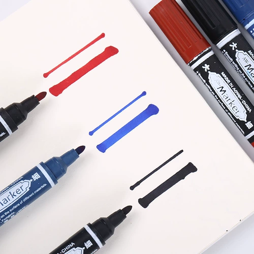 Черный вместительный и большой быстросохнущий маркер, большой лайнер