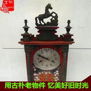 Old đối tượng bộ sưu tập đồ cổ linh tinh Cộng Hòa của Trung Quốc đồng hồ cũ đồng hồ cũ đồng hồ treo tường horse head đồng hồ trang trí đồ trang trí dân gian nỗi nhớ
