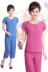 Trung niên bông và vải lanh phù hợp với mẹ đồ ngủ mùa hè lỏng kích thước lớn ngắn tay cắt quần hai mảnh bên ngoài mặc nhà dịch vụ Bên ngoài ăn mặc