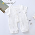 Tống Tai mùa hè cotton quần áo sơ sinh gạc cho bé váy ngắn tay 0-1 tuổi nam nữ - Áo liền quần bộ khủng long Áo liền quần