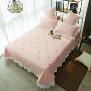 Mùa hè Hàn Quốc chăn bông trải giường bốn mảnh quilted mùa hè bông bông bước giường ba mảnh có thể giặt được - Trải giường