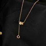 Браслет с одной бусиной из нержавеющей стали, ожерелье, универсальная брендовая цепочка до ключиц, не выцветает, популярно в интернете, простой и элегантный дизайн