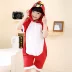 Trẻ em jumpsuit động vật mùa hè bông ngắn tay khủng long phim hoạt hình đồ ngủ phần mỏng cô gái chàng trai cha mẹ và con trang phục Cha mẹ và con