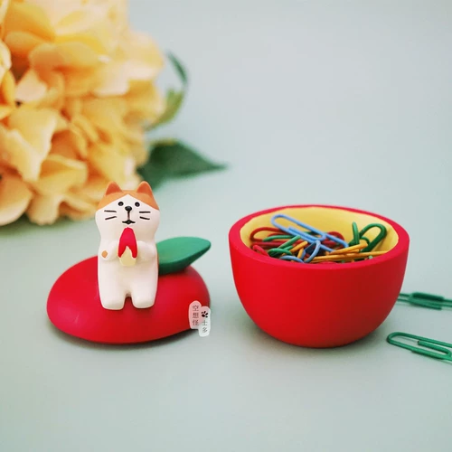 Apple, японская маленькая настольная система хранения, серьги, ювелирное украшение, смола, кот, подарок на день рождения