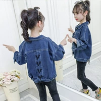 2019 quần áo trẻ em mùa thu nữ ruy băng denim áo khoác quần áo mùa xuân denim áo khoác denim mới 5 trường tiểu học 6 - Khác quần áo trẻ em xuất khẩu