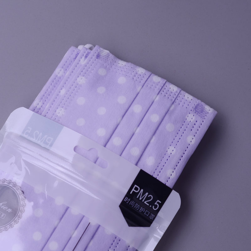 Xiaobo Dianzi 20disposable printing Mask fashion purple Wave point Breathable Han personality goddess three layers Melt blown cloth Whitening adult colour