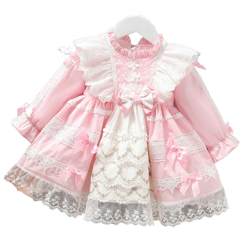 Girls Lolita Dress Spring and Autumn Baby Long Sleeve Princess Dress Spanish Children Dress Girl Lori Dress