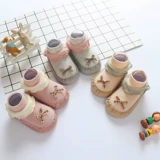 Детские осенние демисезонные нескользящие носки для новорожденных подходит для мужчин и женщин для девочек, тонкая хлопковая обувь для раннего возраста, мягкая подошва