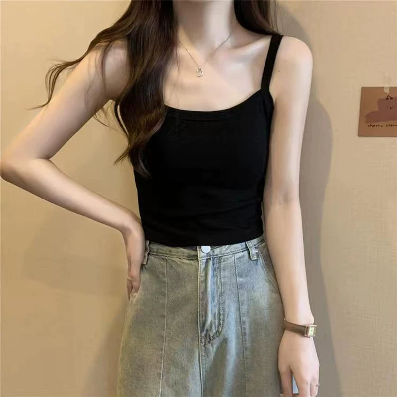 Топ с чашками, весна сексуальная белая основа грудные вставки без рукавов, майка-бюстье, красивая спинка