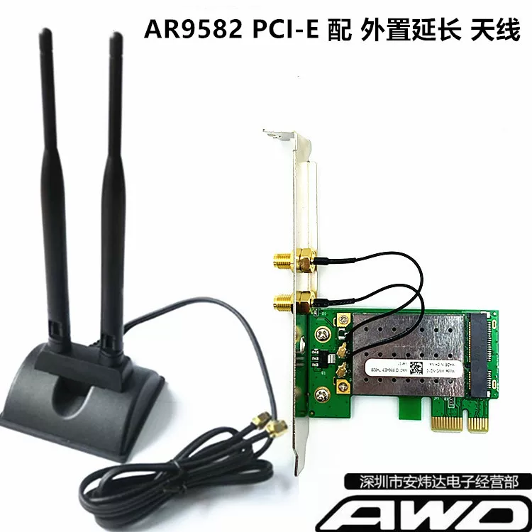 Сетевой адаптер PCI-E для беспроводной связи, двучастотный 300М, совместимый с материнской платой AMD/Intel, для настольного использования