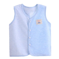 Bé vest vest mùa hè phần mỏng trẻ sơ sinh lớp duy nhất mà không có huỳnh quang đại lý màu bông màu bông vest quần áo trẻ em cao cấp