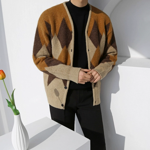 Кардиган, свитер для отдыха, куртка, в корейском стиле, V-образный вырез