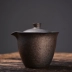 Nhật Bản phong cách vàng retro tay cầm nồi gỉ men ấm trà du lịch thô gốm nhanh cốc cốc một nồi hai tách trà Kung Fu - Trà sứ