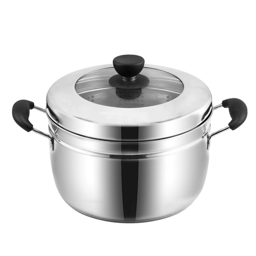 Толстый пароход 304 Утолщение из нержавеющей стали из японского пароварка Комбинированное покрытие Soup Pot Электромагнитная плита Universal 22-26см