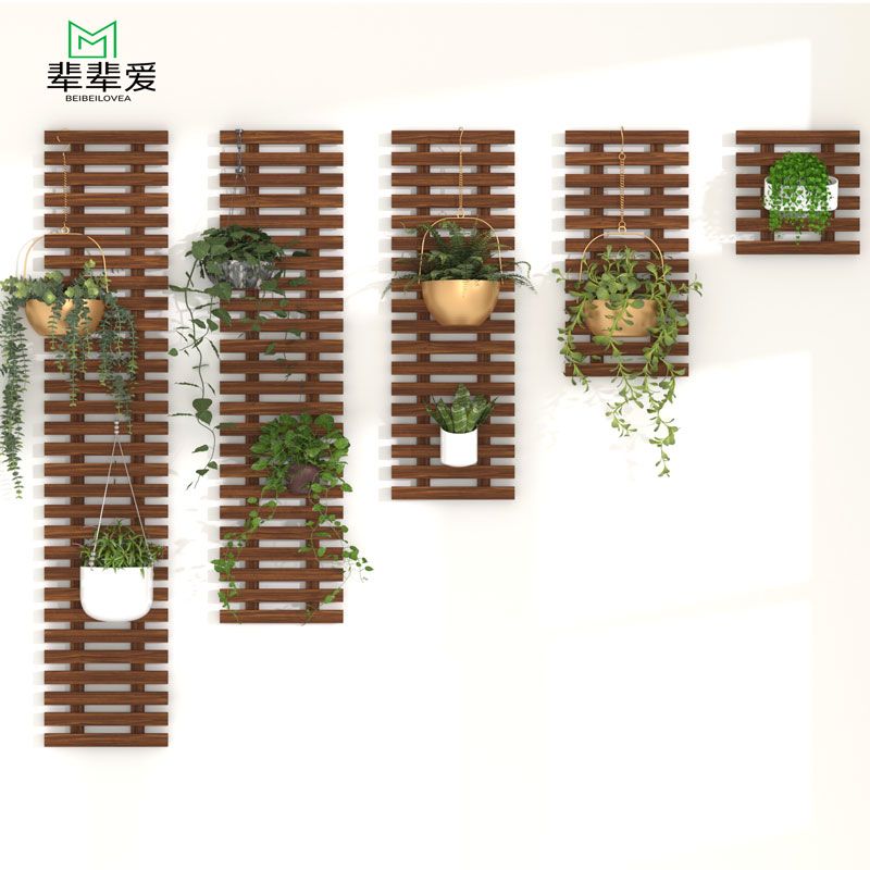 Ban Công Gỗ Chắc Chắn Kệ Hoa Treo Tường Trang Trí Hàng Rào Hàng Rào Trong Nhà Cafe Củ Cải Xanh Móc Treo Mô Phỏng Vật Có Treo kệ tầng trồng cây kệ de cây trong nhà