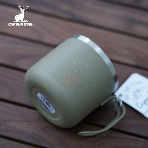 Японская марка оленей выходит за пределы двухслойной кружки из нержавеющей стали теплоизоляция анти -хот -холма на открытом воздухе рыбалка