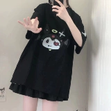 Оригинальная самостоятельная японская милая и мягкая девушка свободна от дикого осеннего плеча Лето Новые Колома Короткие рукава