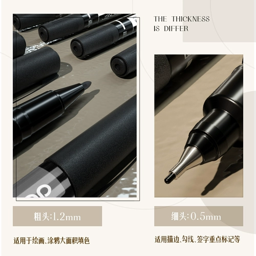 Художественный черный лайнер, быстросохнущий маркер, не выцветает