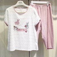 2018 new Nicole đồ ngủ phụ nữ mùa hè cotton ngắn tay quần phù hợp với dễ thương dịch vụ nhà giản dị mặc đồ bay