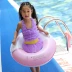 Trẻ em bơi vòng nách cô gái chơi nước nổi thỏ hoạt hình bơm hơi tai thỏ dày có tay cầm