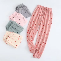 Quần pyjama nữ Quần cotton đơn Quần điều hòa Quần nam và nữ Quần nhà Quần mùa hè mỏng lỏng Quần cỡ lớn - Quần tây quần đùi