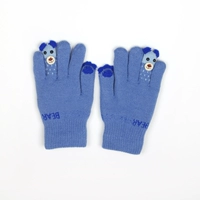 Флисовые синие перчатки, с медвежатами