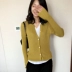 LS cửa hàng lễ kỷ niệm ~ Hàn Quốc tức giận! Phải nhập! 2018 mùa thu mới của phụ nữ dài tay áo đàn hồi V-Cổ ins knit cardigan coat Cardigan