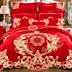 Đám cưới mới bốn mảnh đỏ đỏ bông hôn đám cưới sáu mảnh thêu bộ đồ giường hoa hi quilt bao gồm bông giường Bộ đồ giường bốn mảnh
