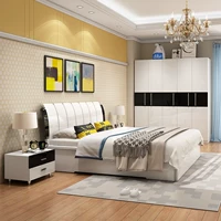 Phòng ngủ chính giường đôi tủ quần áo nội thất đặt phòng ngủ tủ quần áo đơn giản năm hoặc sáu đồ nội thất kết hợp giường ngủ hiện đại cao cấp