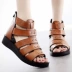 Giày nữ mới 2019 Giày da cá mùa hè Giày đế bệt đế bằng La Mã Dép nữ thoải mái không trơn trượt Giày mẹ cỡ lớn - Sandal Sandal