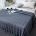 Khăn trải giường vải di động giải trí chăn phòng khách sạn khăn mỏng là công ty cô gái màu xám cầm tay - Ném / Chăn