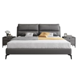 Легкая роскошная кожаная кровать современная минималистская двуспальная кровать означает минималистскую кровать главная спальня свадебная кровать онлайн красная кровать мягкая сумка