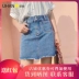 UHAN1 Youhan số 1 mùa hè váy denim cạp cao mới của phụ nữ chống đi lại túi đeo hông váy UCB03122 - Váy