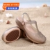 Giày Croc Chống Trơn Trượt Nữ Ins Hợp Thời Trang Bao Đầu Đế Mềm Đi Biển Jelly Giày Sandal 2023 Giày Đi Mưa Mới Đế Dày Dép Dép phòng thí nghiệm 