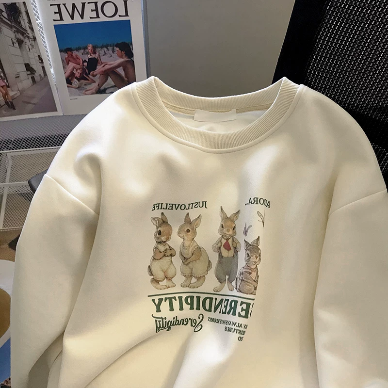 (Кросс-бордер торговля), брендовый мультяшный кролик с круглым воротником, толстовка, Италия