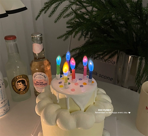 Ins color flame candle carte cake decorative wax light liner festival festival ceremonies