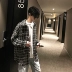 TIM dull 2019 Nhật Bản kẻ sọc dài tay áo sơ mi nam phiên bản Hàn Quốc của áo sơ mi retro theo xu hướng lỏng lẻo - Áo sơ mi đen nam Áo