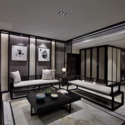 Mới Trung Quốc phong cách gỗ rắn phòng khách biệt thự mô hình phòng hiện đại Trung Quốc kết hợp sofa Zen clubhouse teahouse tùy chỉnh nội thất - Nội thất khách sạn